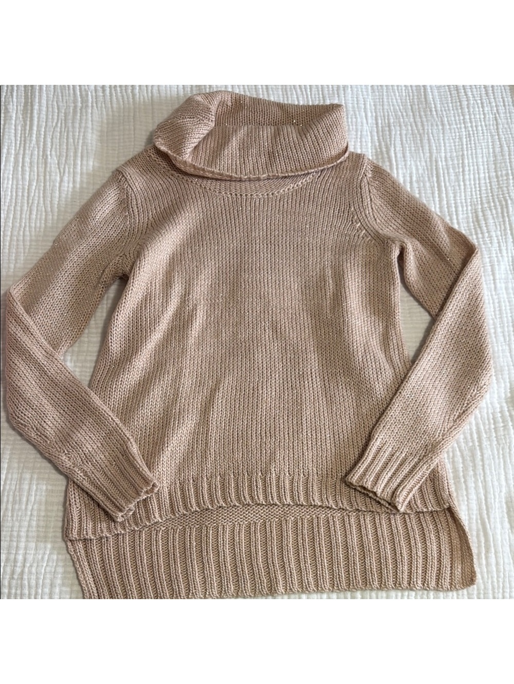 The Limited Women's Pink Sparkly Turtleneck Sweater